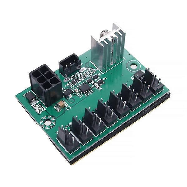DC12V Datorchassi Miner Fläkthastighetskontrollmodul 8-kanals Fläkthubb PWM Högeffekts Våldsam Fläkt