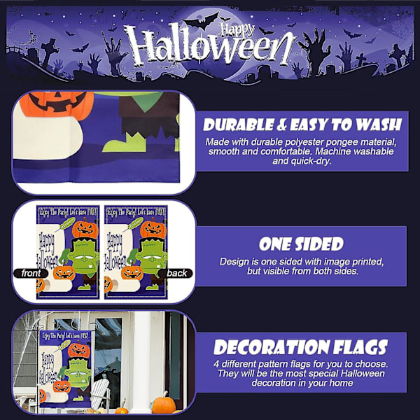 Happy Halloween Dekorasjon Halloween Party Dekorasjonsflagg Hageflagg Morsomme Halloween Flagg Happy Halloween Banner Dekor Halloween Gresskar Flagg Ha