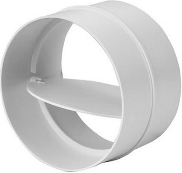 100 mm anslutning med backventil, runt ventilationsrör 100 mm
