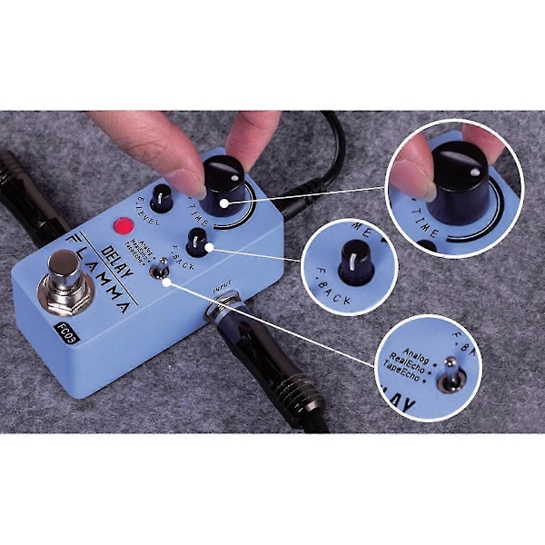 Fc03 Guitar Delay Pedal Digital Guitar Pedal Delay Effekter Med 3 Modes Analog Real Tape