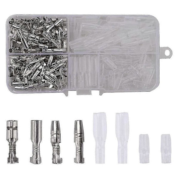 200 stk. 3,9 mm Messing Hann- og Hunnterminaler Ledningskoblingsblokk med Isolasjonsdeksler, For Motor