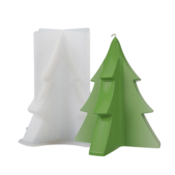 Lysforme til lysfremstilling Juletræ 3D Silikone Lys Resin Form 2