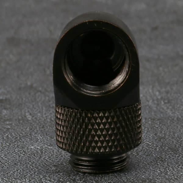 12,9 mm G1/4 Gevind 90 Graders Rotationsrørforbindelsesfitting til PC Vandkøling Sort