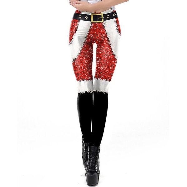 Dam Leggings Mode 3D Digitaltryck Jul Leggings Roliga Sexiga Tryckta Elastiska Jul Skinny Leggings Gotiska SKDK095 S