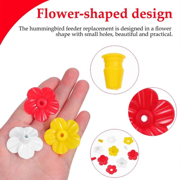 24 stk. Kolibri Foderautomat Udskiftningsblomster Plastikblomster Dele Til Kolibri Foderautomater
