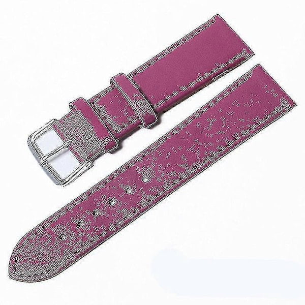 Jul Läder Klockarmband 12mm 14mm 16mm 18mm 20mm 22mm 24mm Dam Herr Klockarmband Klockbälten 10 Färger Purple 14mm