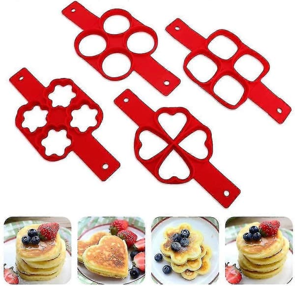 Non-stick silikon eggring pannekakerform, lekkasikkert design
