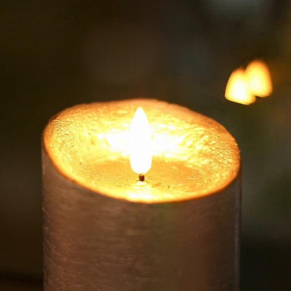 3D Fladdrande Ljus Batteridrivet Fjärrkontroll Timer LED Rörlig Veke Dansande Låga (röd)