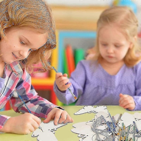 Vindspel pysselset, 8 set DIY träfjäril vindspel barnkit med penslar, DI