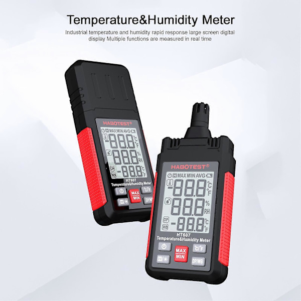Digitalt Hygrometer Håndholdt Temperatur- og Fuktighetsmåler P20211224835