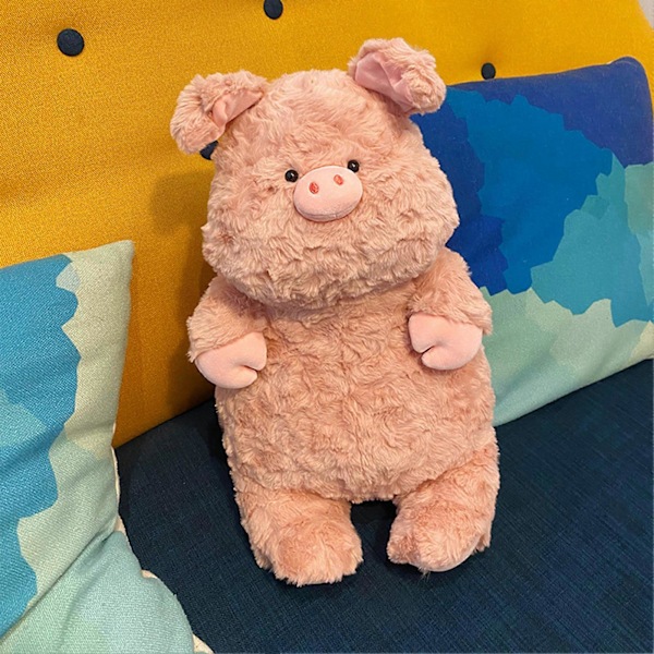 40 cm Gris Plyschdocka Härlig 3D-ögon Rosa Griskulting Plysch Supermjuk Kompis Lugnande Leksak Gosedjur Dockleksak Sovrum Sovkudde Alla hjärtans dag G