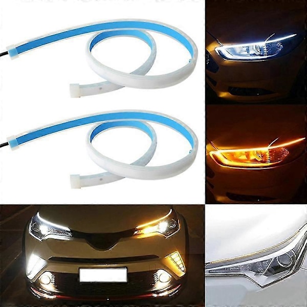 2kpl Drl 60cm Päiväajovalo 12v Joustava Pehmeä Putki Opas Start Scan Auton Led Nauha Kääntö