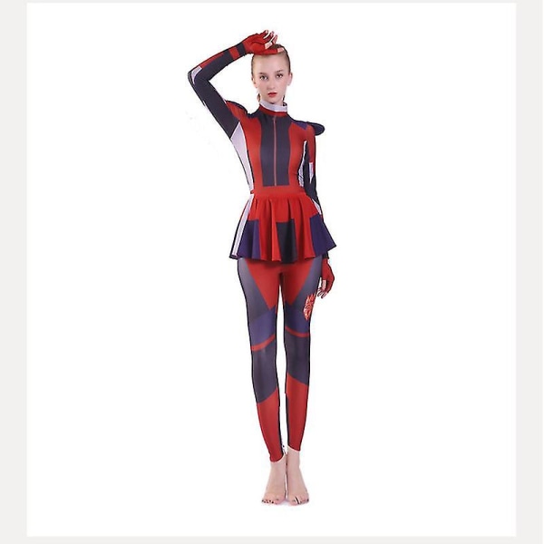Kvinnor Flickor Descendants 3 Evie Mal Cosplay Kostym Spandex Zentai Kroppsdräkt Overaller Halloween Kostym För Barn Vuxen