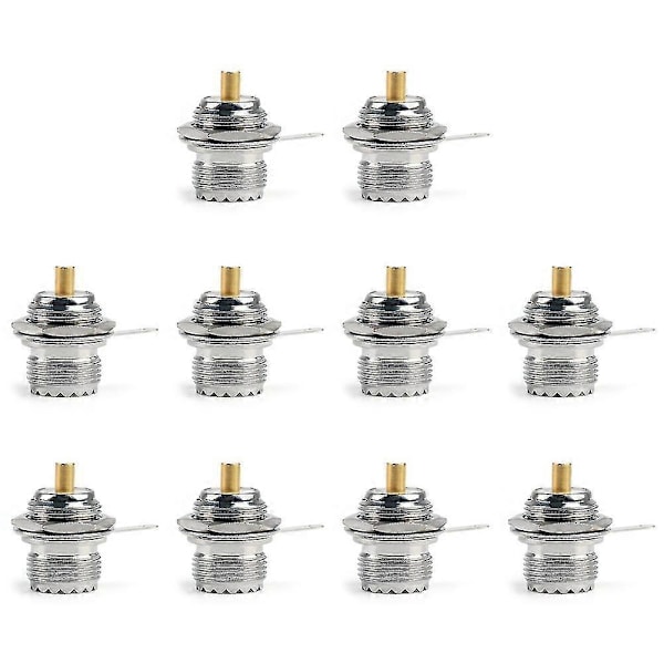 10 st Kontaktdon Uhf Fe So239 Bulk S Panelmontering Rak