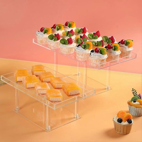 Cupcake Dessertbord Display Set Enkel Montering Mångsidig Design Transparent Dessert Bakverk Mat Godis Våningsfat Kakfat