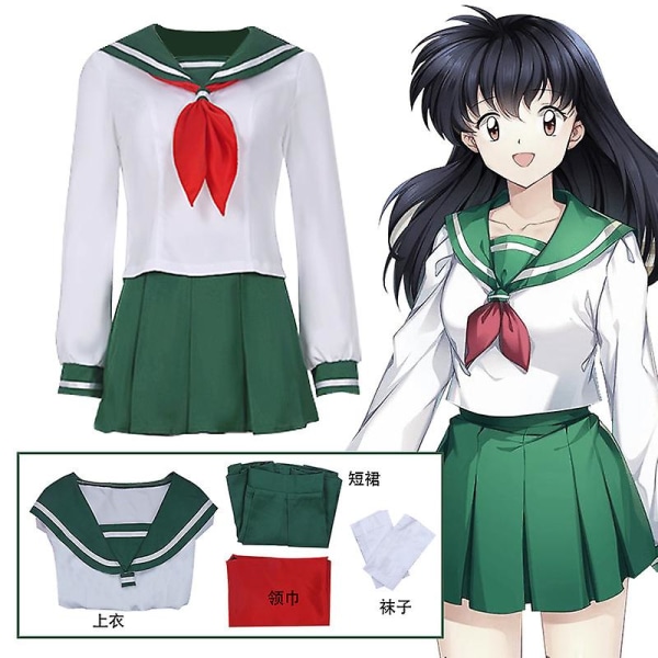 Damkostym för Inuyasha Cosplay Kagome Higurashi Vinter Sailor Outfit M
