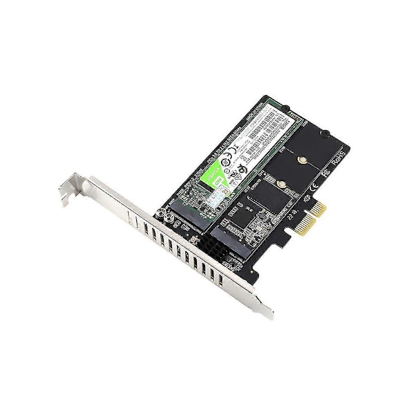 Pcie X1 Till M.2 Sata 6gbps 2-portars Adapter Expansionskort Jm582 Master Chip Med Metall Kylfläns Supp