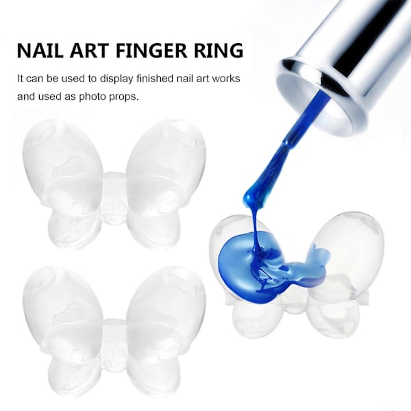 50 st DIY Nagelack Färgbräda Display Ring Övningsring Ställ för Nagelkonst (Transparens)
