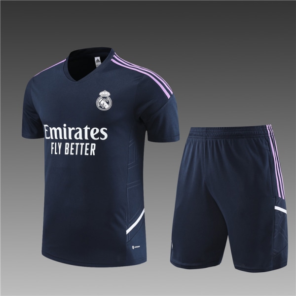 22-23 Ny säsong Real Madrid Vuxen/Barn kortärmad tröja blue 22