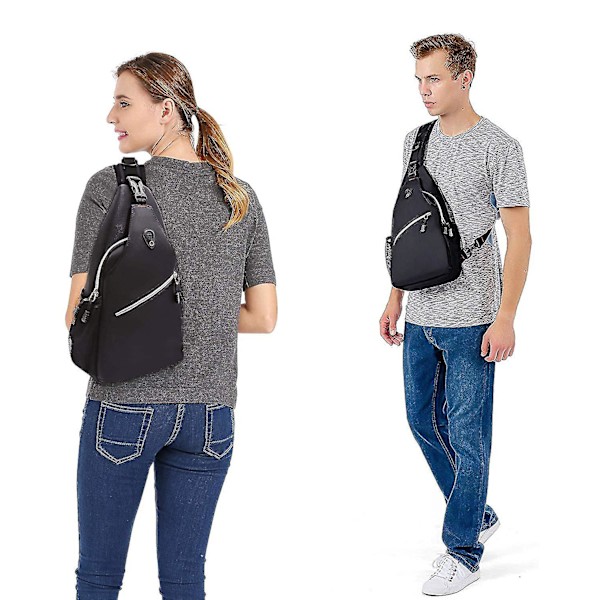 Polyester Axelremsväska Kompatibel För Resor Skola Black