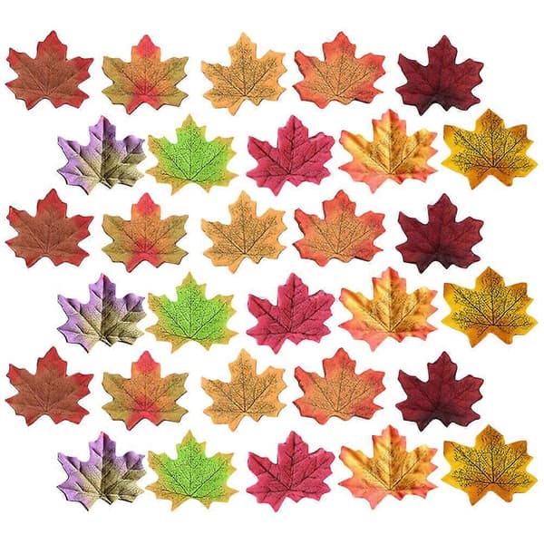100 st Simulerade Lönnlöv Höstlöv för Bröllop Thanksgiving Fester