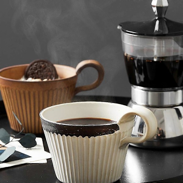 Stengodskopp Handgjord Japansk Retro Kaffekopp Keramisk Frukostkopp Cappuccinokopp För Fr