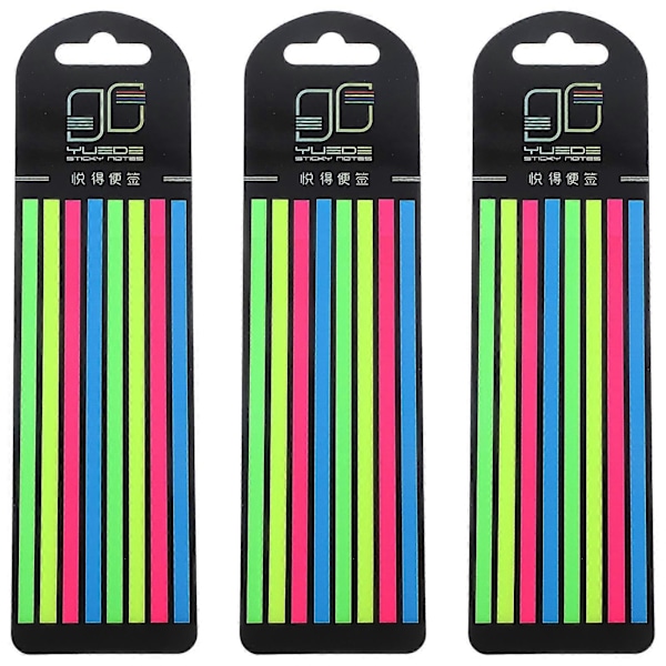 3 æsker med farvede notesblokke, fluorescerende sidemarkører, professionelle highlight-strips