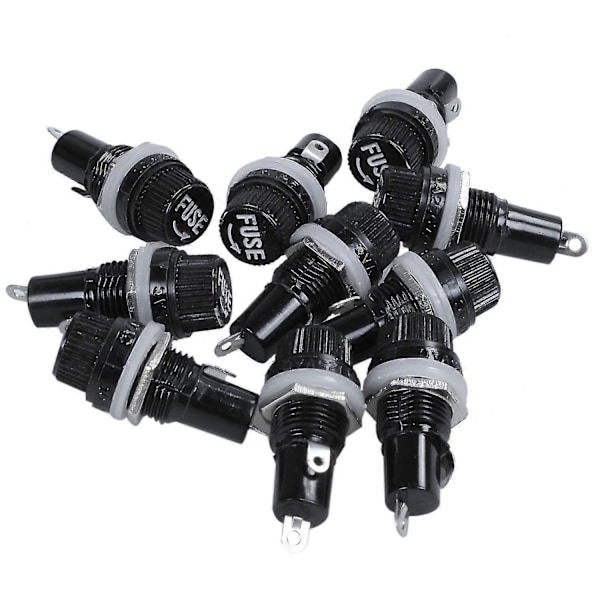 10kpl 10a Ac 250v 5mm X 20mm Paneeliin Asennettava Muovinen Sulakepidin Pistorasia