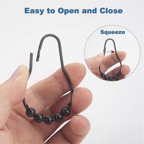 Duschdraperi Krokar Ringar Metall Duschdraperi Krokar Ringar För Badrum Duschstänger Gardiner Set O