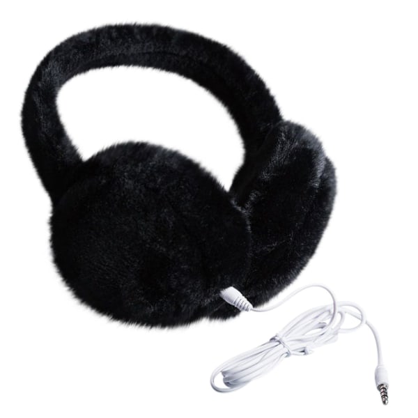 Bluetooth 5.0 hörlurar med varma hörselkåpor, vinter utomhus hörlurar, varma och förtjockade hörlurar, Bluetooth 5.0 hörlurar Black