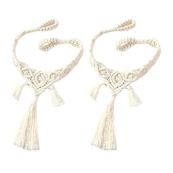 2 Pak Vævede Gardinbindere Håndlavet Macrame Dekorativ Gardin Holdbacks Boho Boligindretning Bondehus