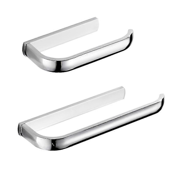 2-delars Badrumstillbehörsset - Silver Handduksställ & Toalettpappershållare Mässing Väggmontering