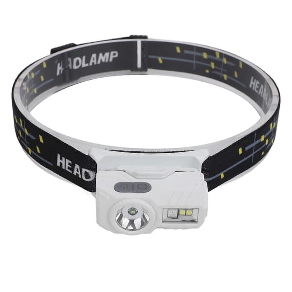 Lyssterk LED Oppladbar Hodelykt USB Lading Sensor Vandring Hodelykt for Utendørs