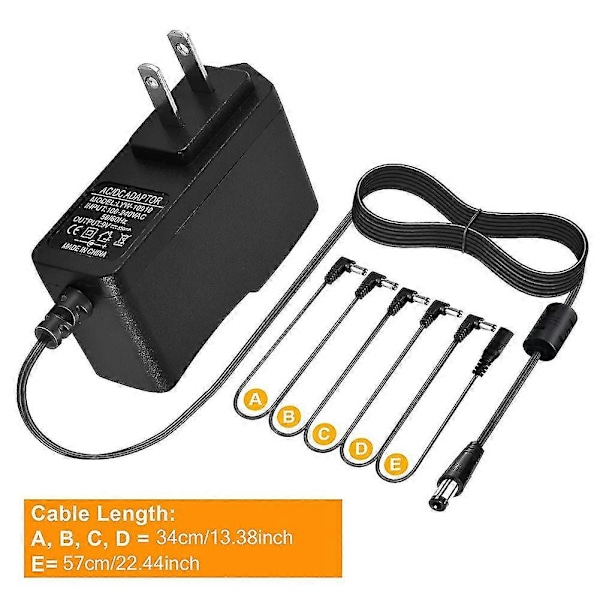 Guitar Pedal Strømforsyning Daisy Chain Kabel 1 Til 5 Vejs Guitar Effekt Pedal Tilbehør 9v 850ma Adapter