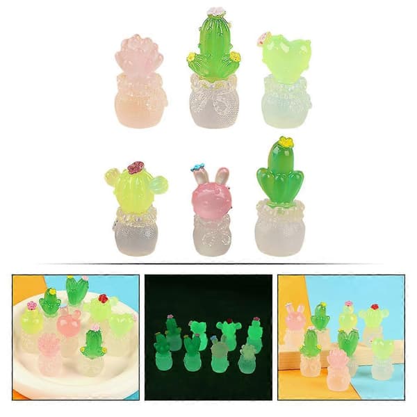 4 st Mini Kaktusfigurer Dockhus Växtsimulering Ökenväxter Samlarobjekt Ornament