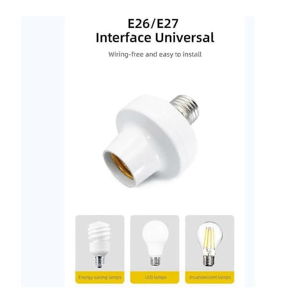 5 stk. E27 Trådløs Pære Adapter Lampe H Base On/off S Sokkel H Til Ewe