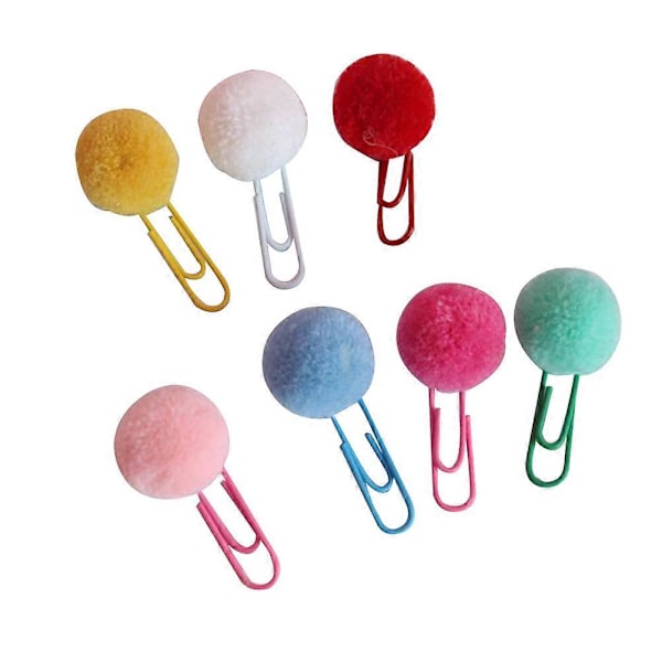 24 stk. Papirclips Kawaii Plys Bold Bogmærke Clip Memo Clip Papirclips Bogmærke Nyheds Gave (Tilfældig Farve)