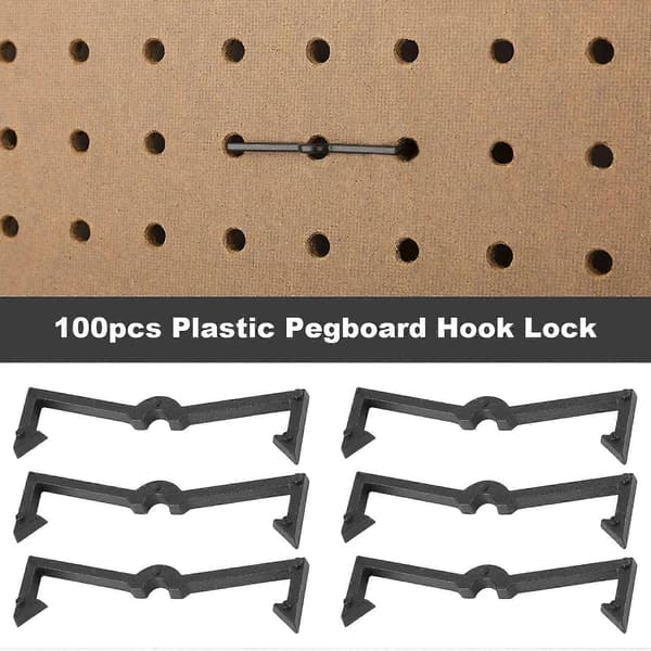 100 Stycken Plast Pegboard Krok Lås Pegboard Display Krok Förvaringsställ