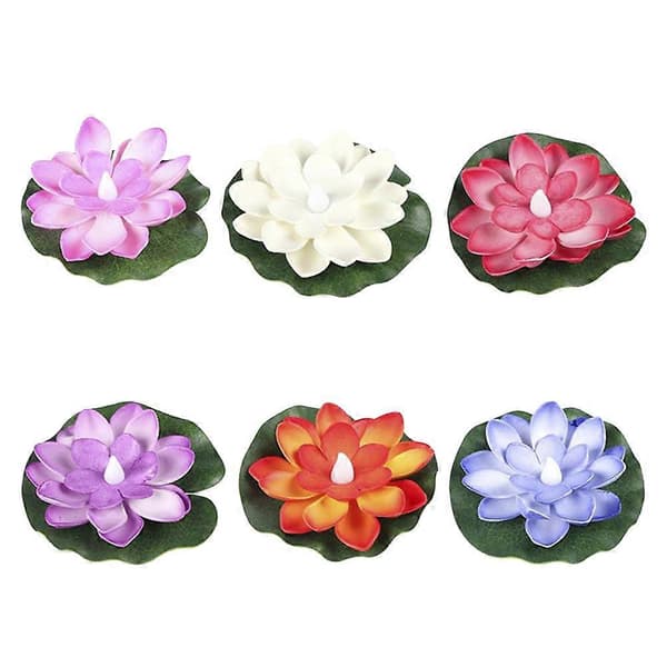 6 st Flytande Blomma Simulation Dam Växt Akvarium Dekoration Dam Mittpunkt