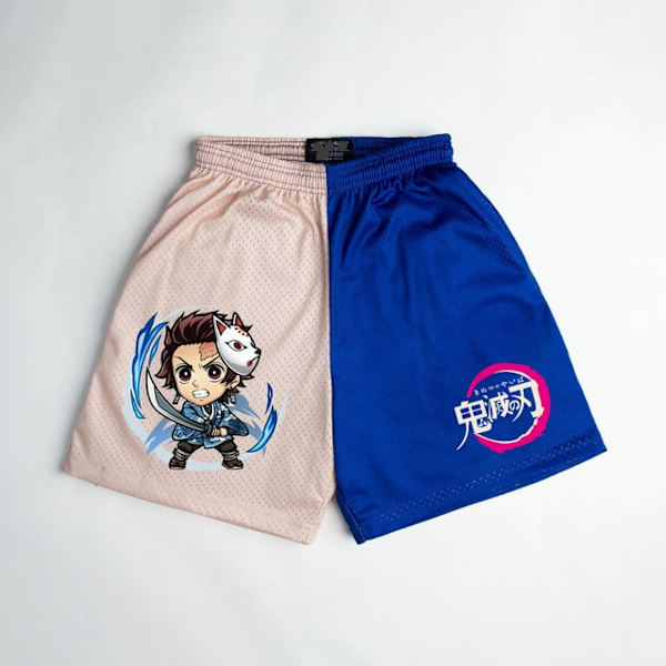 Anime Shorts Demon Slayer 3D-tryckta Casual Sportshorts blue S