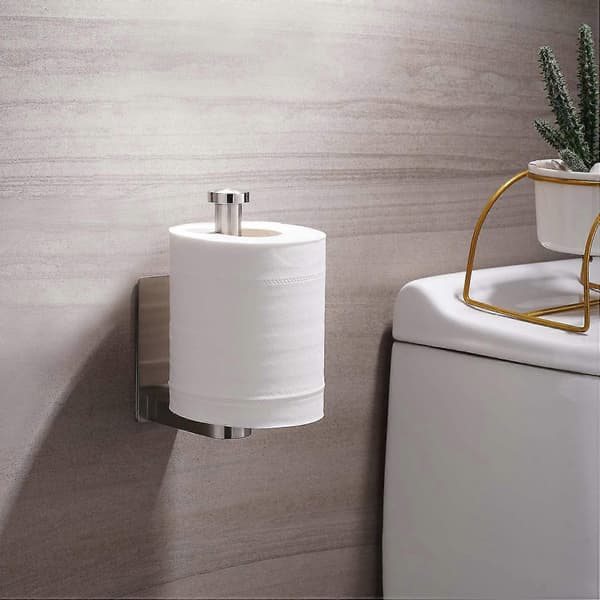Toiletpapirholder i rustfrit stål, selvklæbende, uden huller