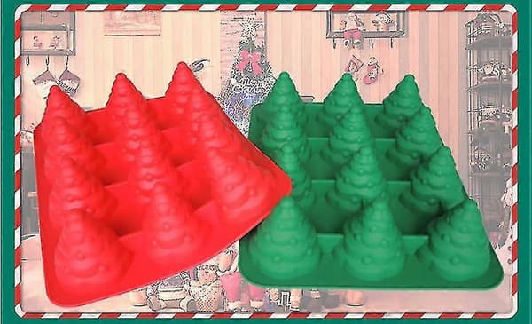 3D Julgransform Silikon Julbakelse Dekoration Bakform Red