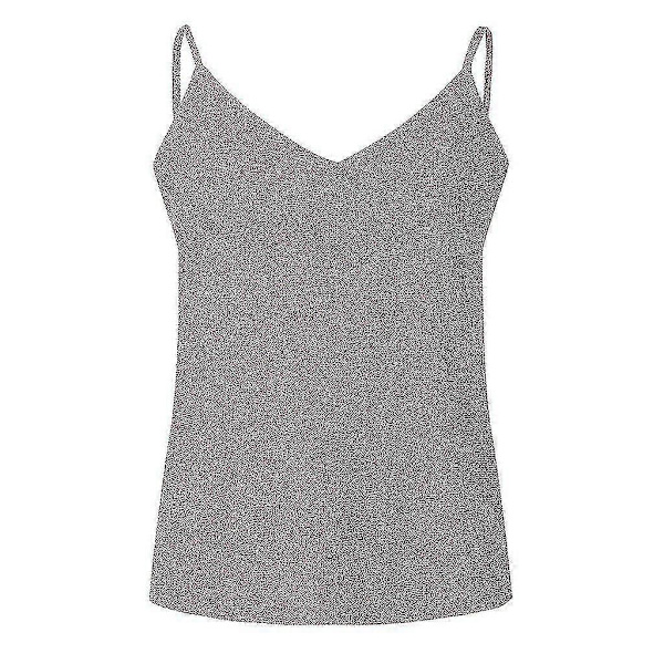 Naisten glitteri olkaimelliset topit seksikäs kimalle Cami Swing liivi yökerhoon Pink 4XL
