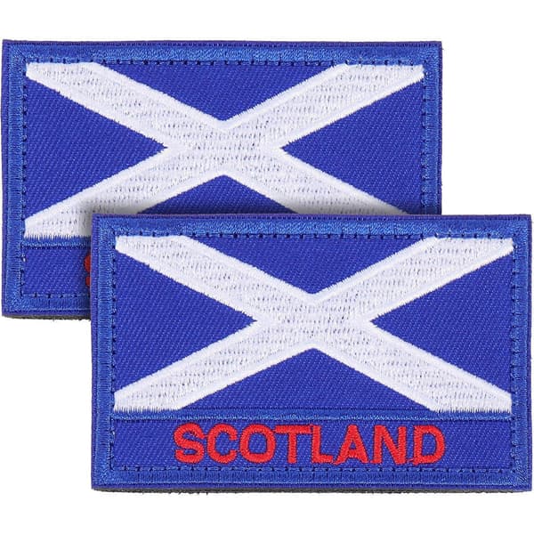 2 st Skottland Flagga Patchar Broderade Nationalflagga Applikation Kläder Patchar