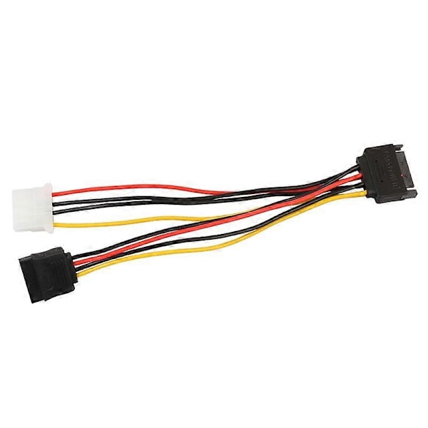 15-nastainen SATA uros - 4-nastainen IDE Molex naaras + 15-nastainen SATA naaras virtajohto
