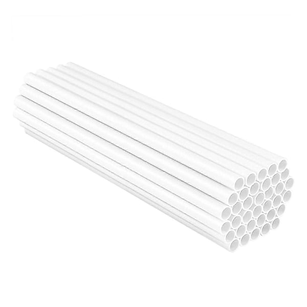 50 Stykker Hvide Kagepinde i Plastik til Konstruktion og Stabling af Etagekager (0,4 Tommer Diameter)