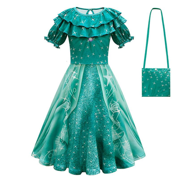 Flickor Askungen Klänning Glad Purim Födelsedagsfest Kläder för tjejer Halloween Cosplay Ariel Barn Prinsessdräkt 3-10 år 997 blue-bag 100 (3-4T)