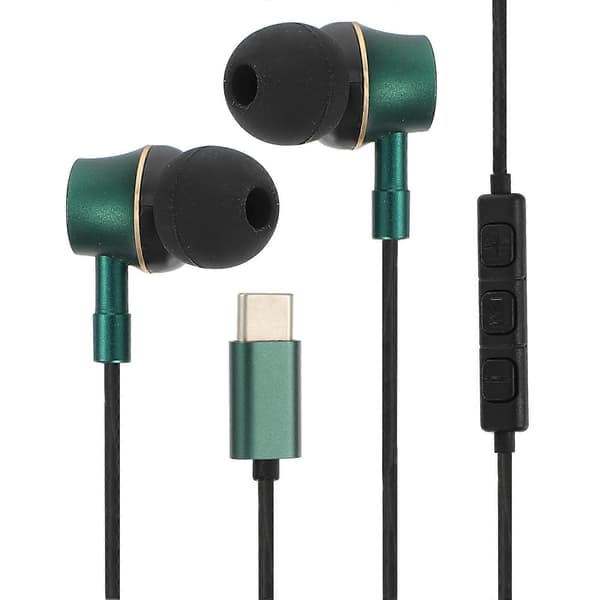 USB C Hörlurar Ergonomiska Trådbundna Kontroll In-ear Brusreducerande Headset