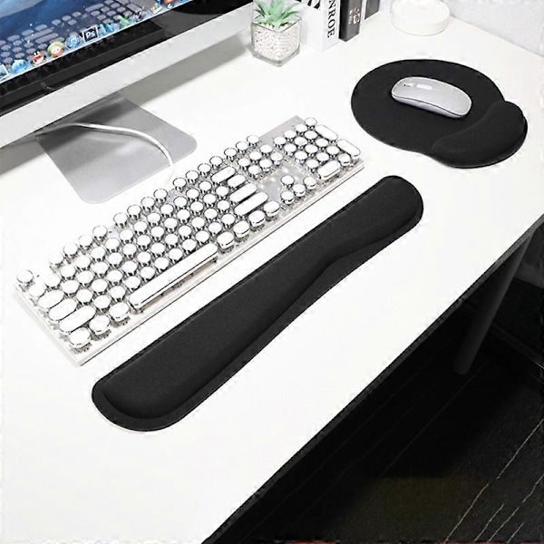 1 Set Tangentbords handledsstöd Vattentätt Ergonomisk Design Slitstarkt Andningsbart Supermjukt Stöd Handled Gummi Musmatta med Tangentbords handledsstöd