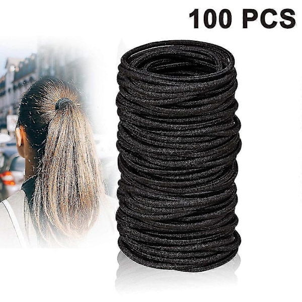 100 Hårstrikker, Elastiske Hårstrikker Hårstrikk Hårbånd For Kvinner Med Tykt Hår, Hårbånd For Jenter Hårelastikker Uten Metall Hestehaleholder